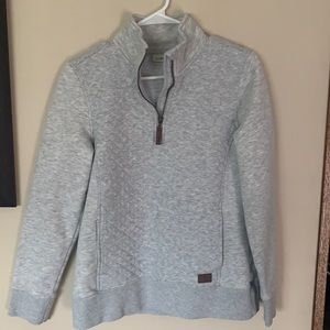 LL BEAN Quarter Zip Quilted Sweater S